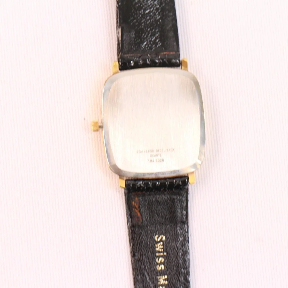 Vintage 1980s VALENTINO Roberto New Old Stock Tank Gold Plated Quartz 25mm Watch
